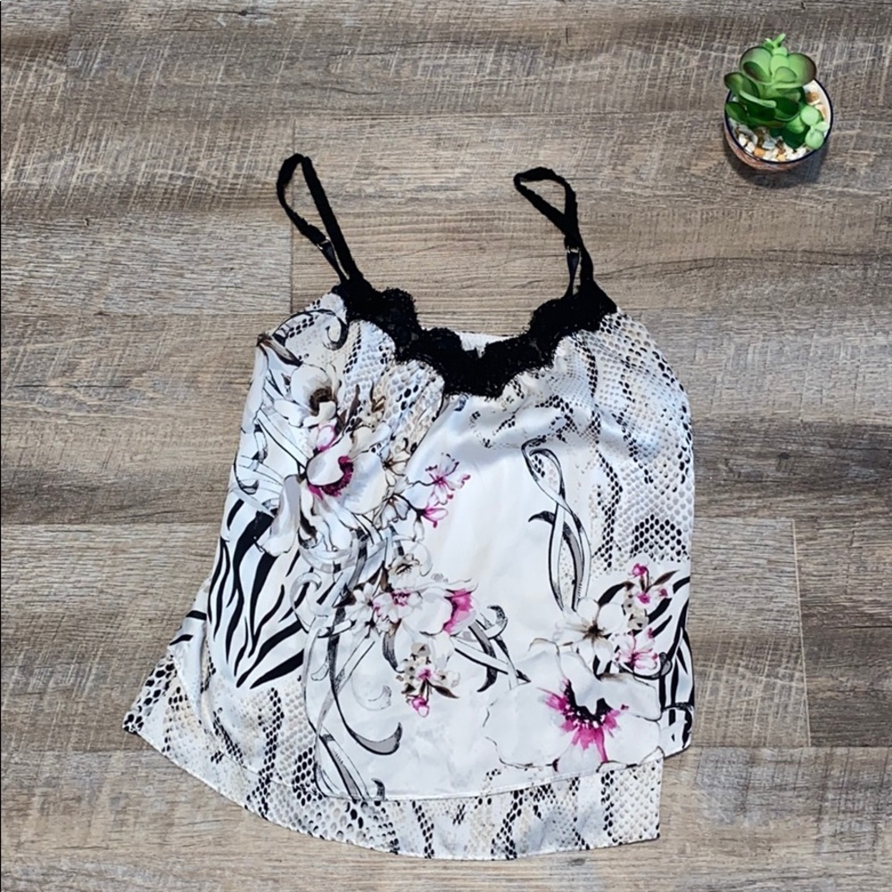 White House Black Market Silk Floral Tank